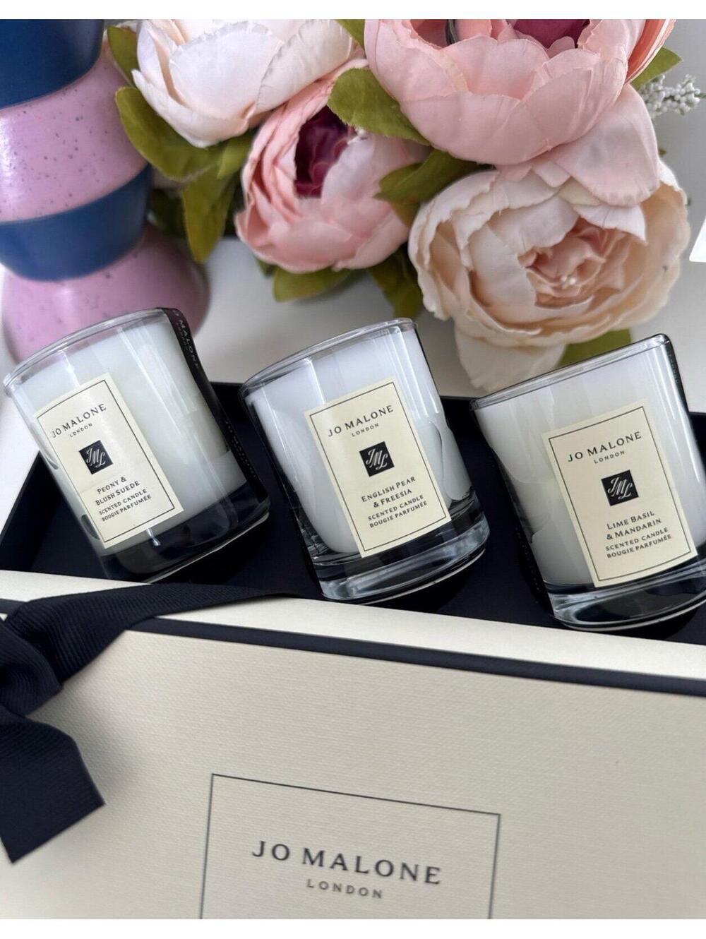 New trio JoMalone Travel Candle, LimeBasil &Mandarin/English Pear &Freesia/Peony